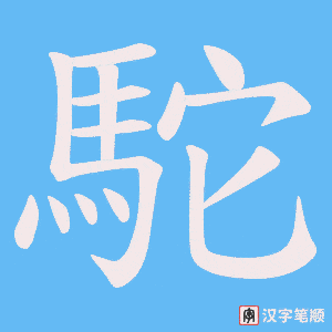 《駝》的笔顺动画写字动画演示