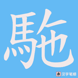 《駞》的笔顺动画写字动画演示