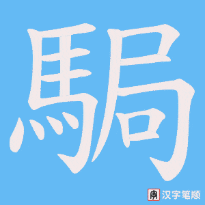 《駶》的笔顺动画写字动画演示