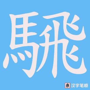 《騛》的笔顺动画写字动画演示