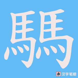 《騳》的笔顺动画写字动画演示