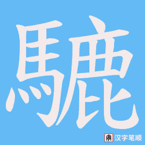 《騼》的笔顺动画写字动画演示