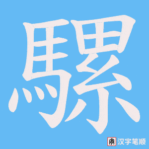 《騾》的笔顺动画写字动画演示