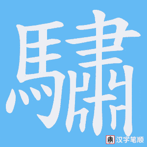《驌》的笔顺动画写字动画演示
