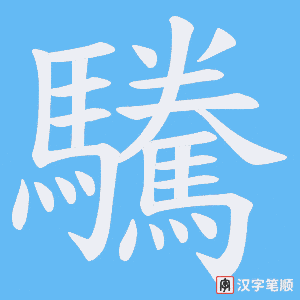 《驣》的笔顺动画写字动画演示