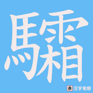 《驦》的笔顺动画写字动画演示