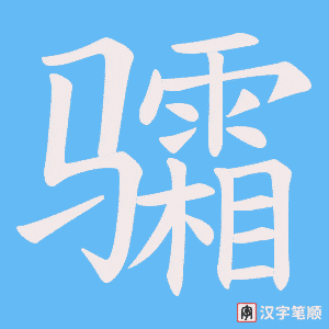 《骦》的笔顺动画写字动画演示
