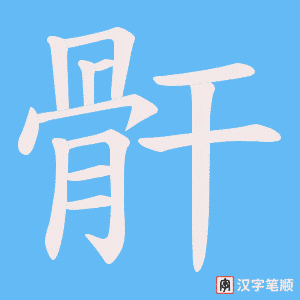 《骭》的笔顺动画写字动画演示
