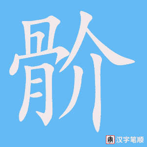 《骱》的笔顺动画写字动画演示