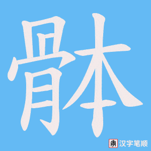 《骵》的笔顺动画写字动画演示