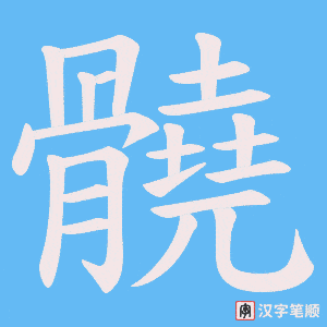 《髐》的笔顺动画写字动画演示