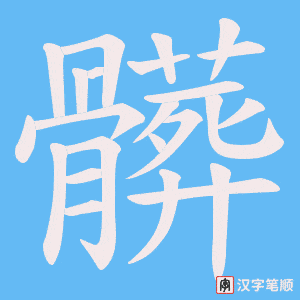 《髒》的笔顺动画写字动画演示