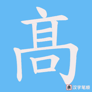 《髙》的笔顺动画写字动画演示