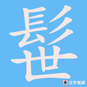 《髰》的笔顺动画写字动画演示