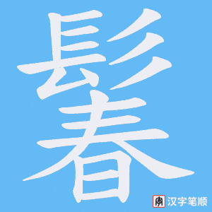 《鬊》的笔顺动画写字动画演示