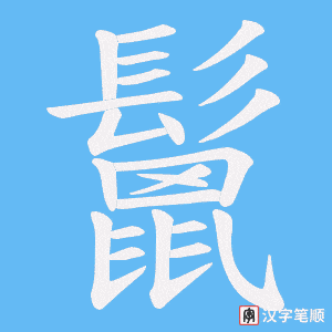 《鬛》的笔顺动画写字动画演示