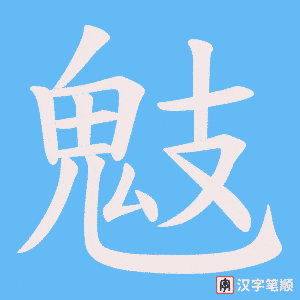 《鬾》的笔顺动画写字动画演示