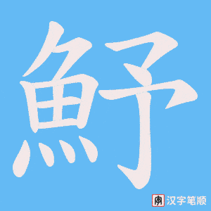 《魣》的笔顺动画写字动画演示
