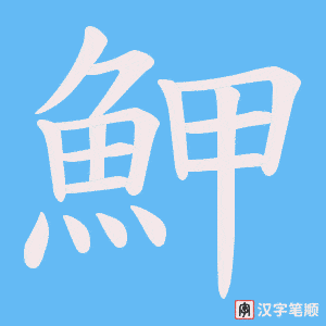 《魻》的笔顺动画写字动画演示