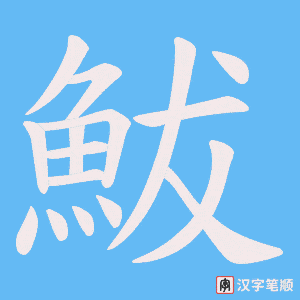 《鮁》的笔顺动画写字动画演示