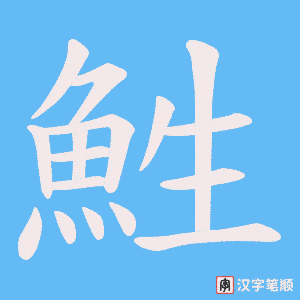 《鮏》的笔顺动画写字动画演示