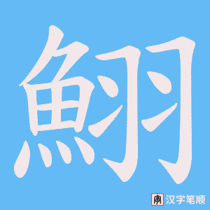 《鮙》的笔顺动画写字动画演示