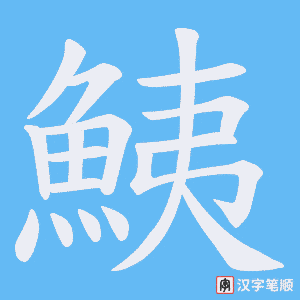 《鮧》的笔顺动画写字动画演示