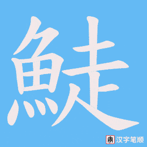 《鯐》的笔顺动画写字动画演示