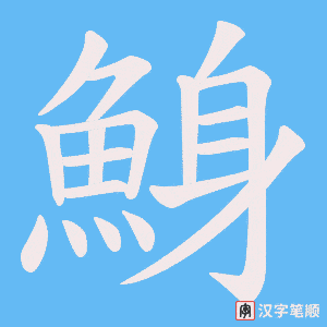 《鯓》的笔顺动画写字动画演示