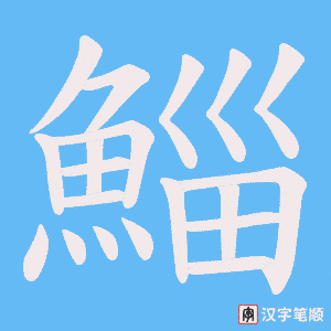 《鯔》的笔顺动画写字动画演示