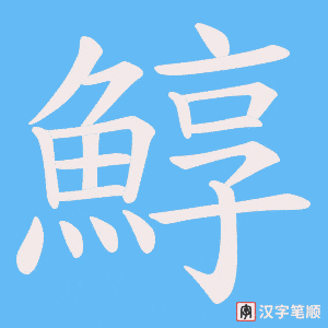 《鯙》的笔顺动画写字动画演示