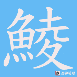 《鯪》的笔顺动画写字动画演示