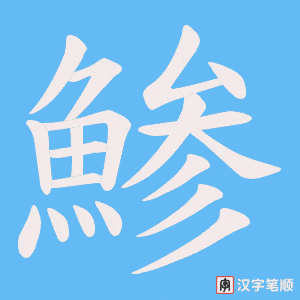 《鯵》的笔顺动画写字动画演示
