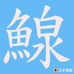 《鰁》的笔顺动画写字动画演示