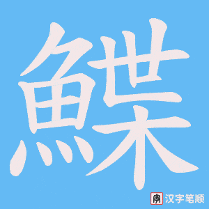 《鰈》的笔顺动画写字动画演示