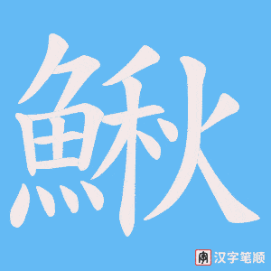 《鰍》的笔顺动画写字动画演示