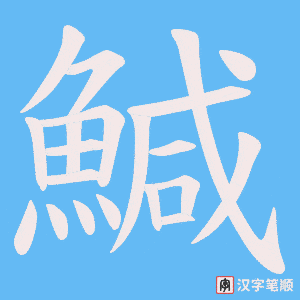 《鰔》的笔顺动画写字动画演示