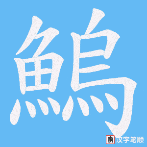 《鰞》的笔顺动画写字动画演示