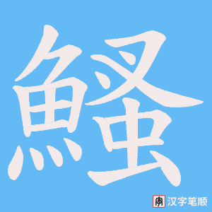 《鰠》的笔顺动画写字动画演示