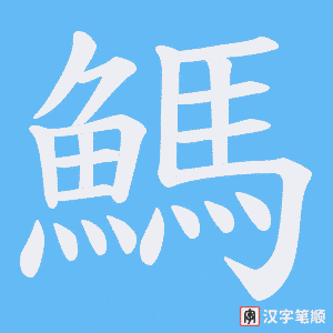 《鰢》的笔顺动画写字动画演示