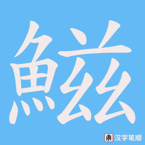 《鰦》的笔顺动画写字动画演示