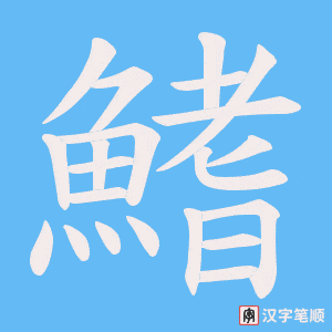 《鰭》的笔顺动画写字动画演示