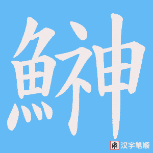 《鰰》的笔顺动画写字动画演示