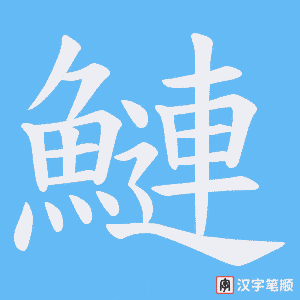 《鰱》的笔顺动画写字动画演示