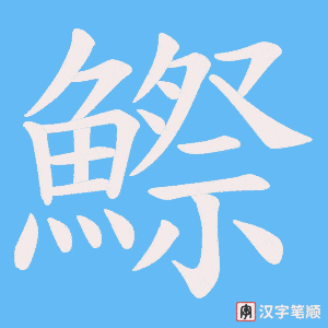 《鰶》的笔顺动画写字动画演示