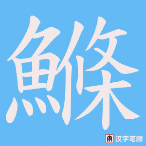 《鰷》的笔顺动画写字动画演示