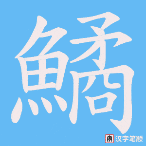 《鱊》的笔顺动画写字动画演示