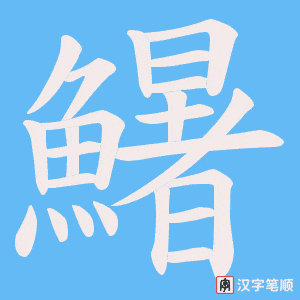 《鱪》的笔顺动画写字动画演示