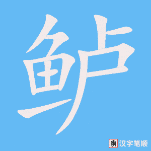 《鲈》的笔顺动画写字动画演示