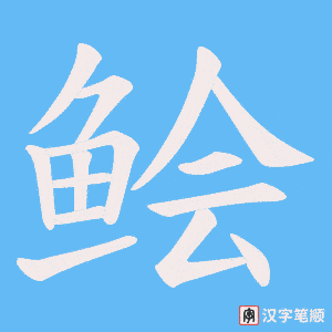 《鲙》的笔顺动画写字动画演示
